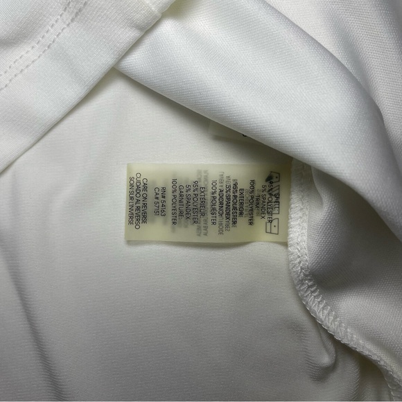 Calvin Klein Women Sleeveless White Blouse Faux Leather Trim NWT Size M - Picture 9 of 10